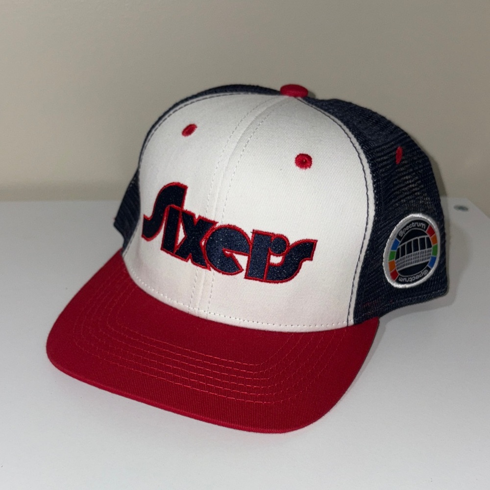Sixers Red and White Trucker Hat